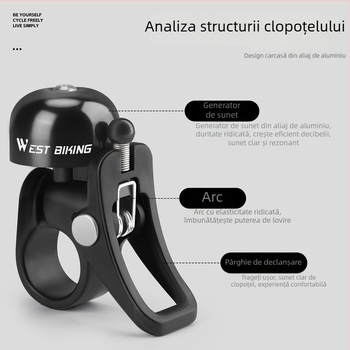 Clopot de bicicletă din aliaj de aluminiu West Biking West Rider pentru MTB