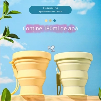 Pahar pliabil din silicon pentru apă – portabil pentru călătorii și camping