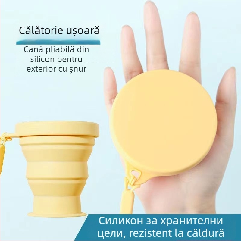Pahar pliabil din silicon pentru apă – portabil pentru călătorii și camping