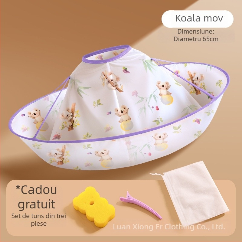 Pelerină pentru tuns copii, capă de tuns anti-aderentă, unealtă de tuns, bavă pentru bebeluși