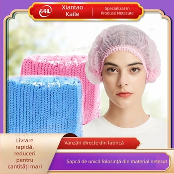 Șapcă de unică folosință pentru protecție împotriva prafului, șapcă de bucătărie din material nețesut, respirabilă, cu nervuri simple sau duble