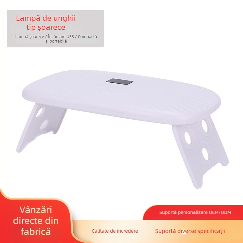 Lampă mică de fototerapie pentru manichiură, uscare gel de unghii, lampă portabilă, pliabilă, în formă de șoarece