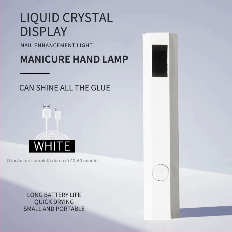 Lampă de unghii reîncărcabilă cu afișaj LCD, lampă portabilă de mână pentru uz casnic