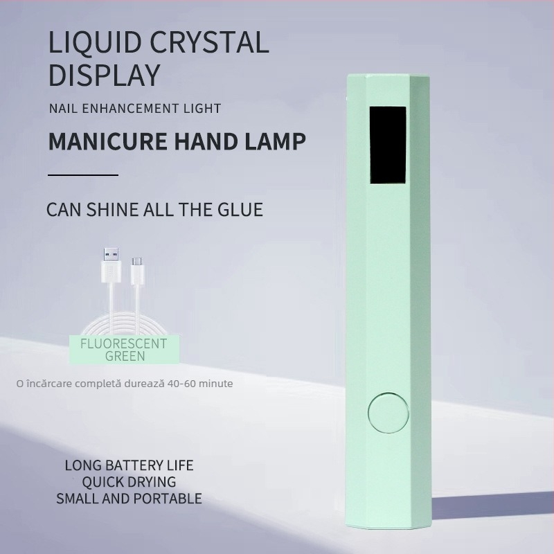 Lampă de unghii reîncărcabilă cu afișaj LCD, lampă portabilă de mână pentru uz casnic