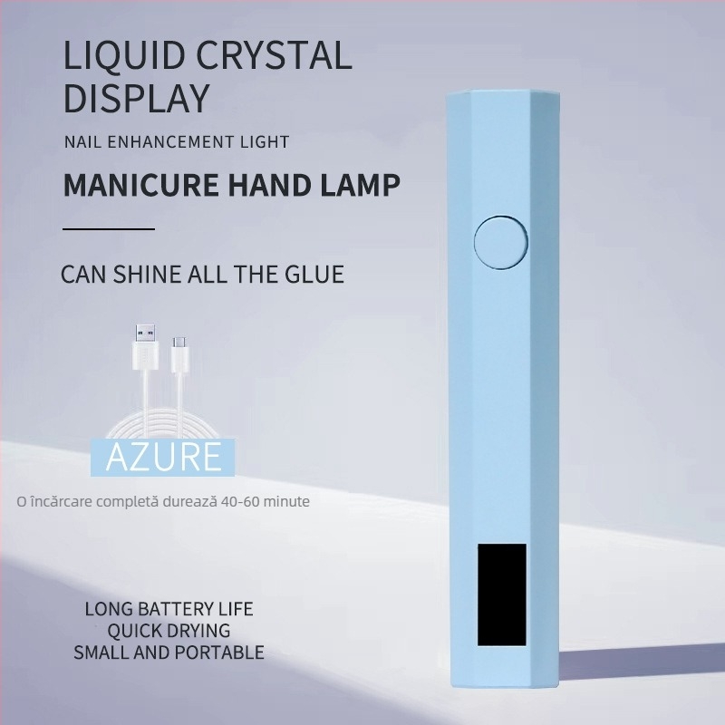 Lampă de unghii reîncărcabilă cu afișaj LCD, lampă portabilă de mână pentru uz casnic