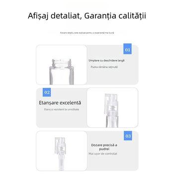 Sticluță mini de pulverizator pentru pudră, 8 ml, duză lungă, capac apăsat, pentru talc, pudră medicală și pudră fină