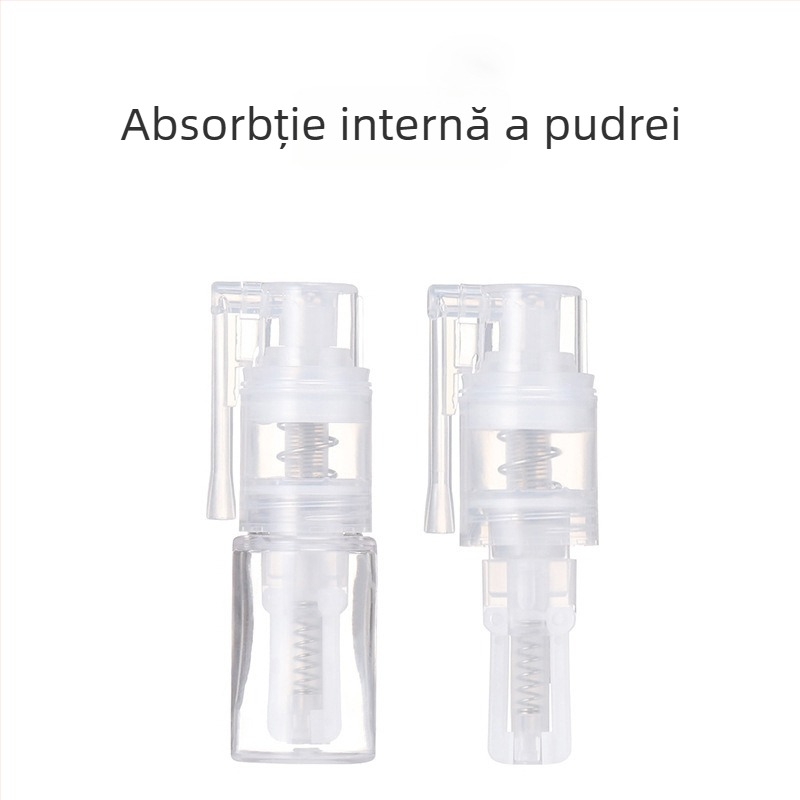 Sticluță mini de pulverizator pentru pudră, 8 ml, duză lungă, capac apăsat, pentru talc, pudră medicală și pudră fină