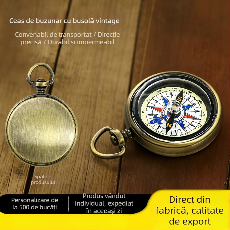 Busolă mini pentru exterior, cu precizie înaltă – pandantiv pentru camping și studenți