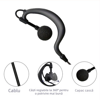 BF888S UV5R UV-9R TC-510 adaptor pentru cască PTT hexagonal în formă de K