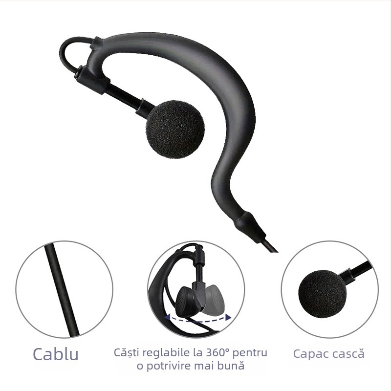 BF888S UV5R UV-9R TC-510 adaptor pentru cască PTT hexagonal în formă de K