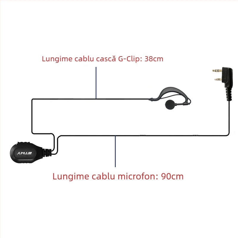 BF888S UV5R UV-9R TC-510 adaptor pentru cască PTT hexagonal în formă de K