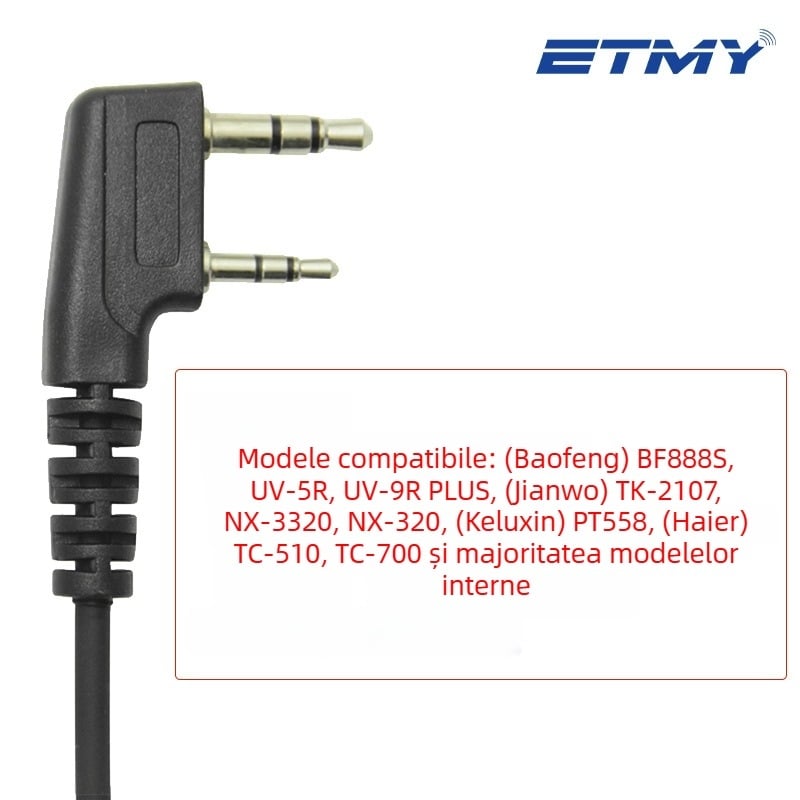 BF888S UV5R UV-9R TC-510 adaptor pentru cască PTT hexagonal în formă de K
