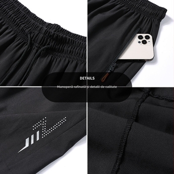 Șorturi de vară pentru bărbați 2026, croi lejer, uscare rapidă, respirabile, lungime medie, material Ice Silk, stil sportiv-casual