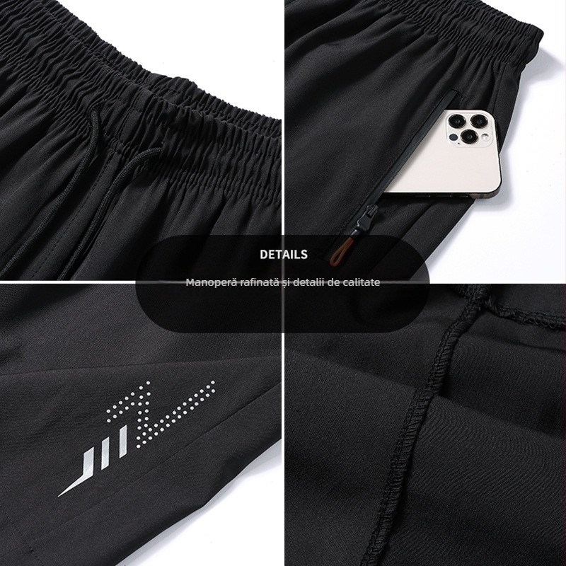 Șorturi de vară pentru bărbați 2026, croi lejer, uscare rapidă, respirabile, lungime medie, material Ice Silk, stil sportiv-casual