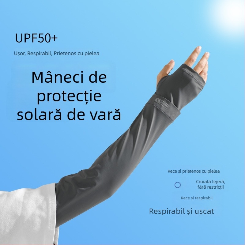 Set protecție solară vară: mască pentru față și manșete pentru brațe, pentru ciclism, pescuit și condus; mărime plus pentru bărbați și femei; material nylon-ice silk