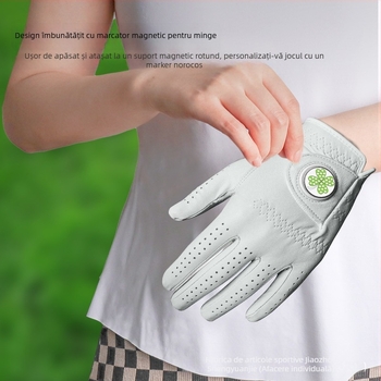 Mănuși de golf pentru femei, din piele de miel, respirabile, antiderapante, pentru golf în aer liber, cu posibilitatea imprimării logo-ului
