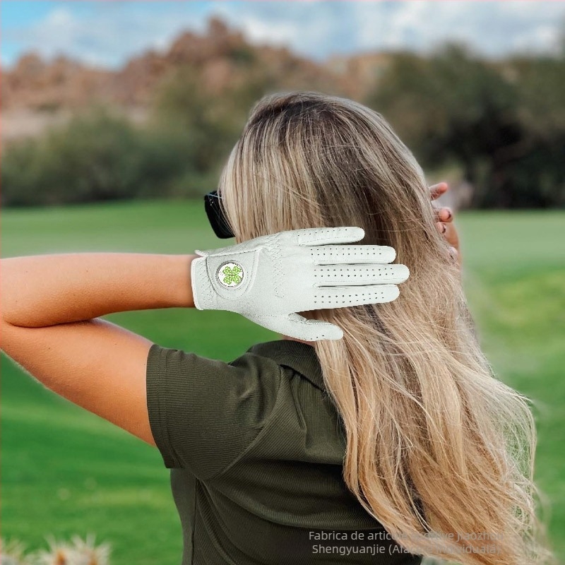 Mănuși de golf pentru femei, din piele de miel, respirabile, antiderapante, pentru golf în aer liber, cu posibilitatea imprimării logo-ului