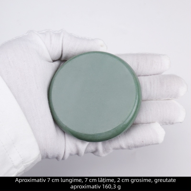 Set de pietre de masaj din jad măsliniu cu temperatură constantă – pietre Gua Sha pentru spa și terapie prin căldură
