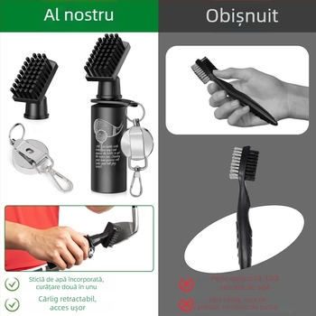 Model clasic: Perie de curățare golf cu pulverizare de apă, tip apăsare, pentru caneluri mingii de golf