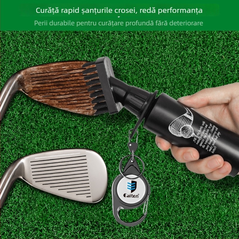 Model clasic: Perie de curățare golf cu pulverizare de apă, tip apăsare, pentru caneluri mingii de golf