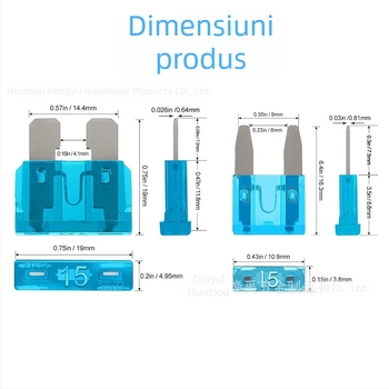 Fengyu Electric Set siguranțe auto lamă, 420 bucăți, 2A–40A, dimensiuni medii și mici