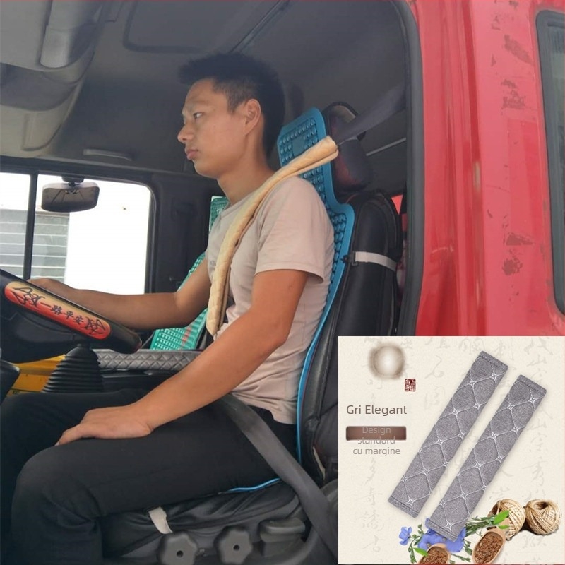 Pernă pentru umărul centurii de siguranță pentru camion, 40–50 cm, universal pentru toate anotimpurile, extra lungă, moale și confortabilă