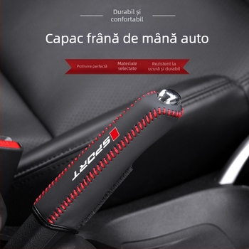 Capac pentru frână de mână din piele autentică, antiderapant, capac pentru schimbătorul de viteze și capac de praf – accesorii pentru interiorul auto
