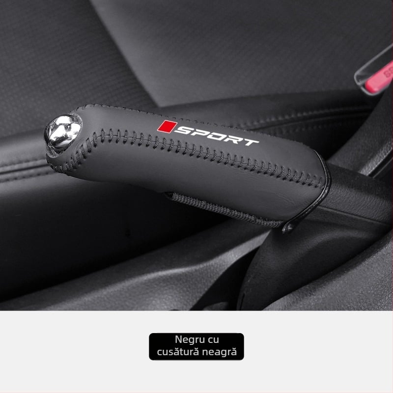 Capac pentru frână de mână din piele autentică, antiderapant, capac pentru schimbătorul de viteze și capac de praf – accesorii pentru interiorul auto