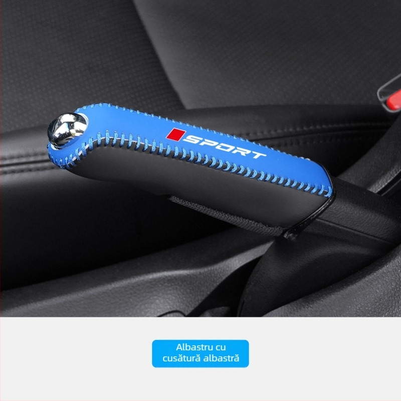 Capac pentru frână de mână din piele autentică, antiderapant, capac pentru schimbătorul de viteze și capac de praf – accesorii pentru interiorul auto