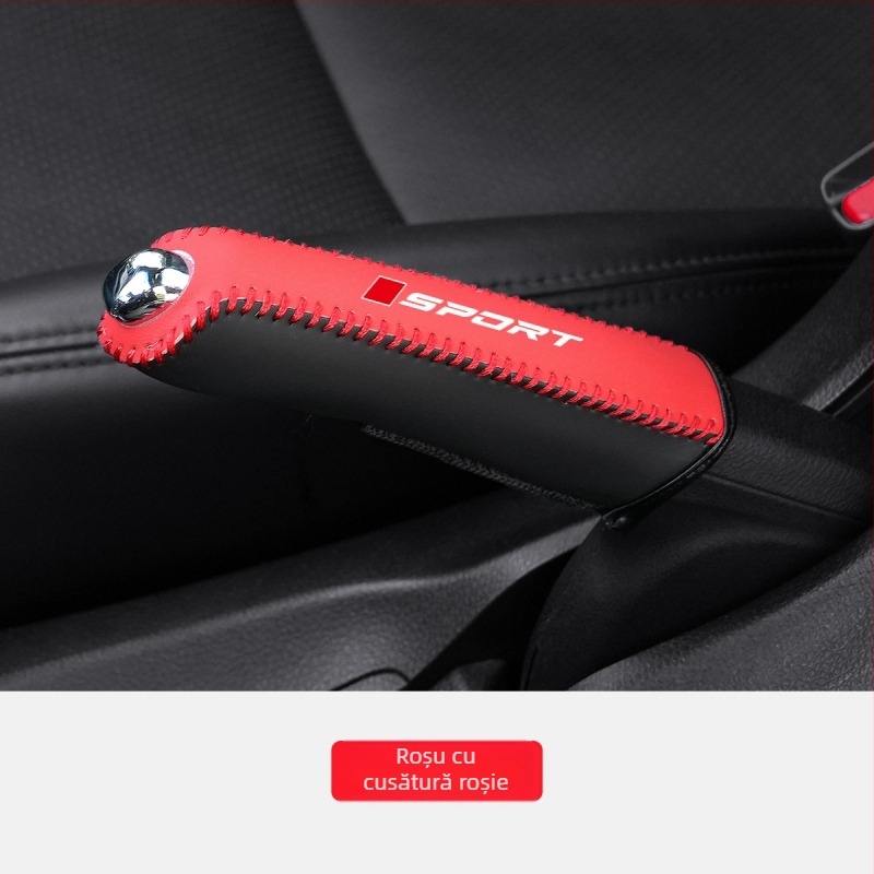 Capac pentru frână de mână din piele autentică, antiderapant, capac pentru schimbătorul de viteze și capac de praf – accesorii pentru interiorul auto