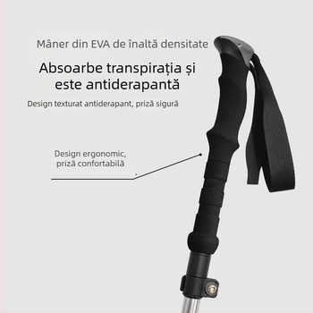 Newcaso bețe de drumeție pliabile, din aliaj de aluminiu 7075, ultra-ușoare, cu cinci segmente, blocare cu bilă