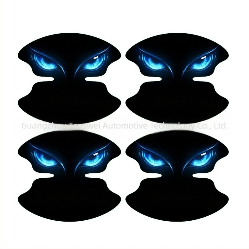 Protecție decorativă pentru ușa mașinii cu design Ochi de demon, folie de protecție anti-coliziune, adeziv universal