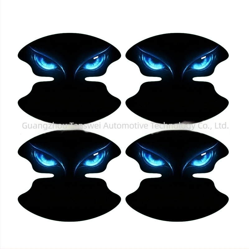 Protecție decorativă pentru ușa mașinii cu design Ochi de demon, folie de protecție anti-coliziune, adeziv universal
