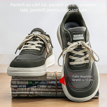 Adidași unisex din plasă respirabilă, vârf lat, talpă groasă, casual, talpă joasă