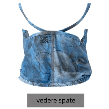 Mască imprimată cu șnur pentru protecție solară, pentru bărbați, vară, sporturi în aer liber, plasă Ice Silk respirabilă