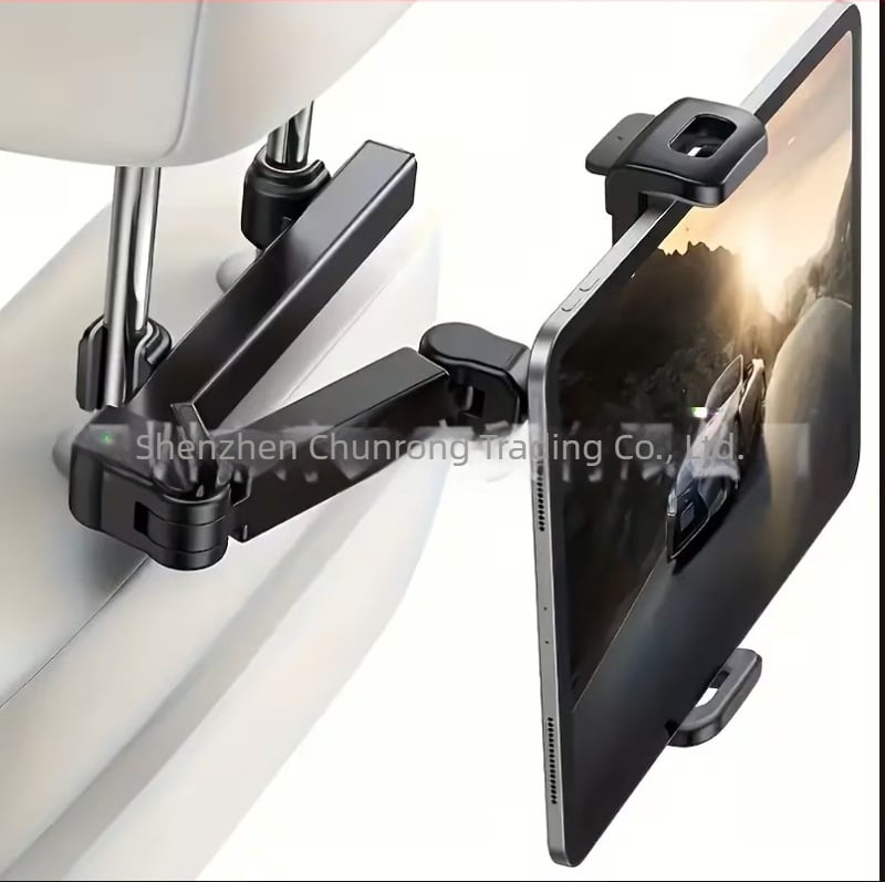 Suport tetieră auto pentru tabletă cu rotație de 360°, pentru bancheta din spate, suport pentru telefon și calculator, design clip-on