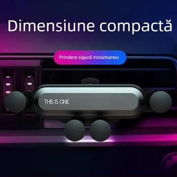 Suport pentru telefon auto cu prindere gravitațională pe ventilarea mașinii, extensibil și suport deformabil.