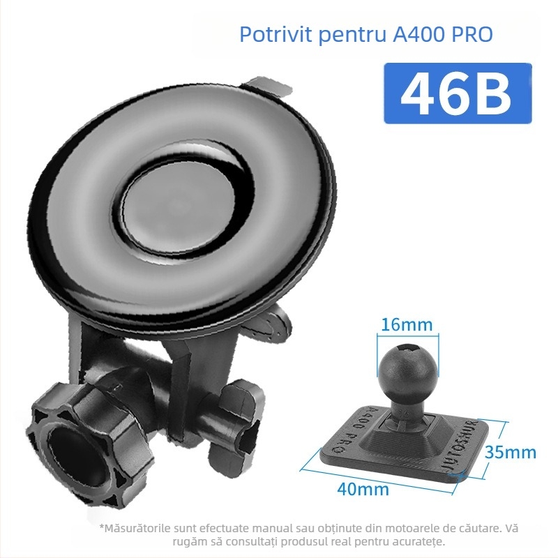 Montură cu ventuză din silicon pentru camera auto 70Mai Pro A800/A500S, bază de 68 mm, 360°