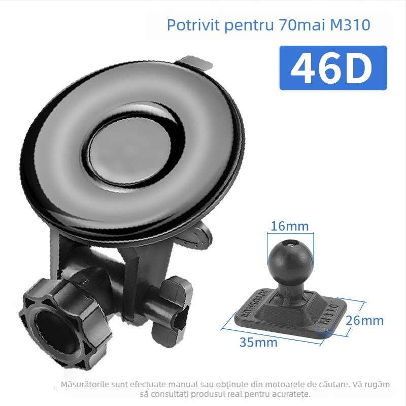 Montură cu ventuză din silicon pentru camera auto 70Mai Pro A800/A500S, bază de 68 mm, 360°