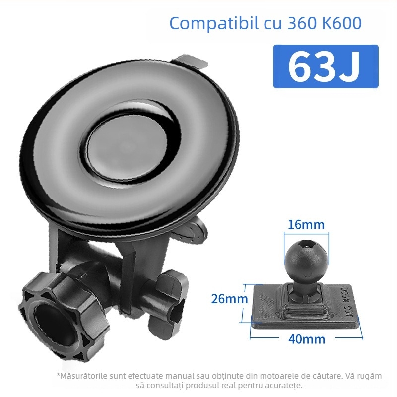 Montură cu ventuză din silicon pentru camera auto 70Mai Pro A800/A500S, bază de 68 mm, 360°