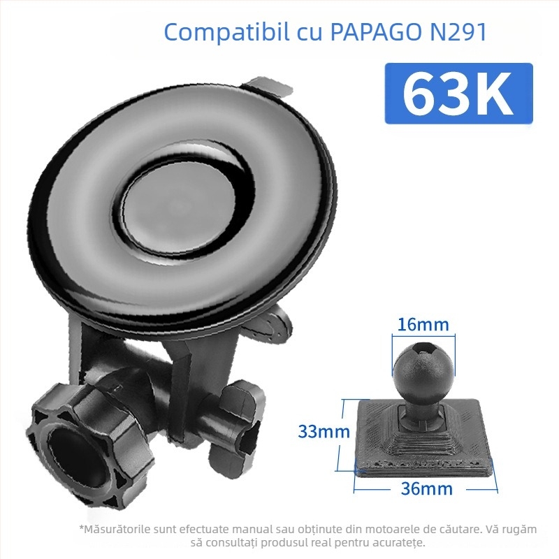 Montură cu ventuză din silicon pentru camera auto 70Mai Pro A800/A500S, bază de 68 mm, 360°