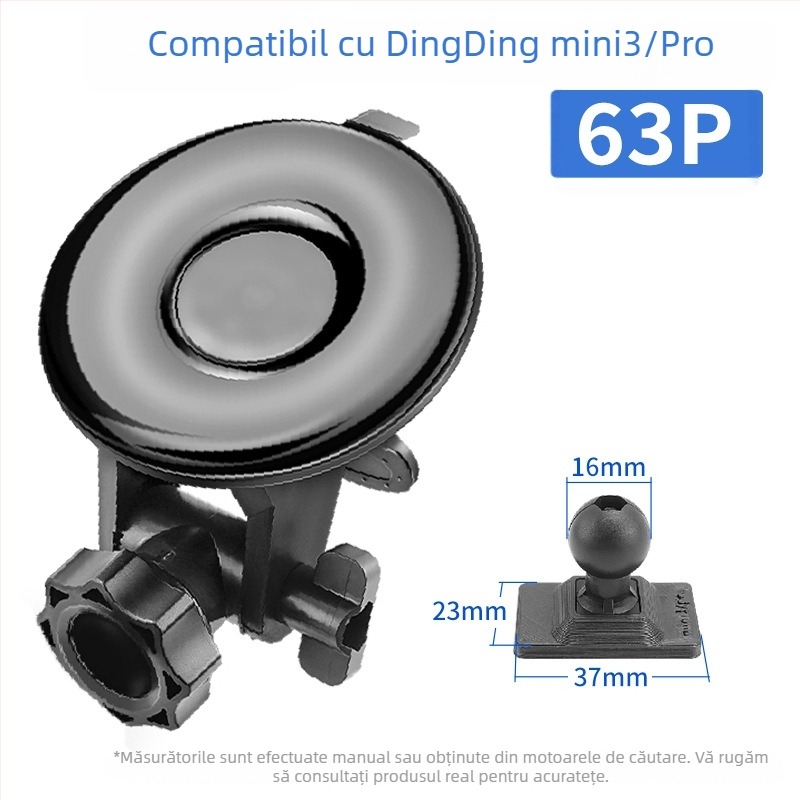 Montură cu ventuză din silicon pentru camera auto 70Mai Pro A800/A500S, bază de 68 mm, 360°