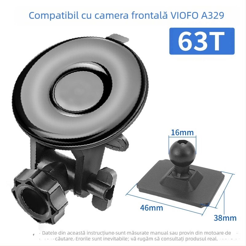 Montură cu ventuză din silicon pentru camera auto 70Mai Pro A800/A500S, bază de 68 mm, 360°