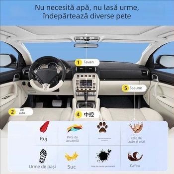X’care Curățător cu spumă pentru interiorul mașinii – formulă fără clătire, îndepărtare intensă a petelor de pe plafonul din piele