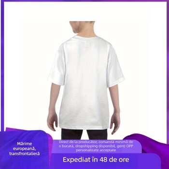 Tricou unisex din bumbac, imprimeu geometric, guler rotund, mâneci scurte, stil retro