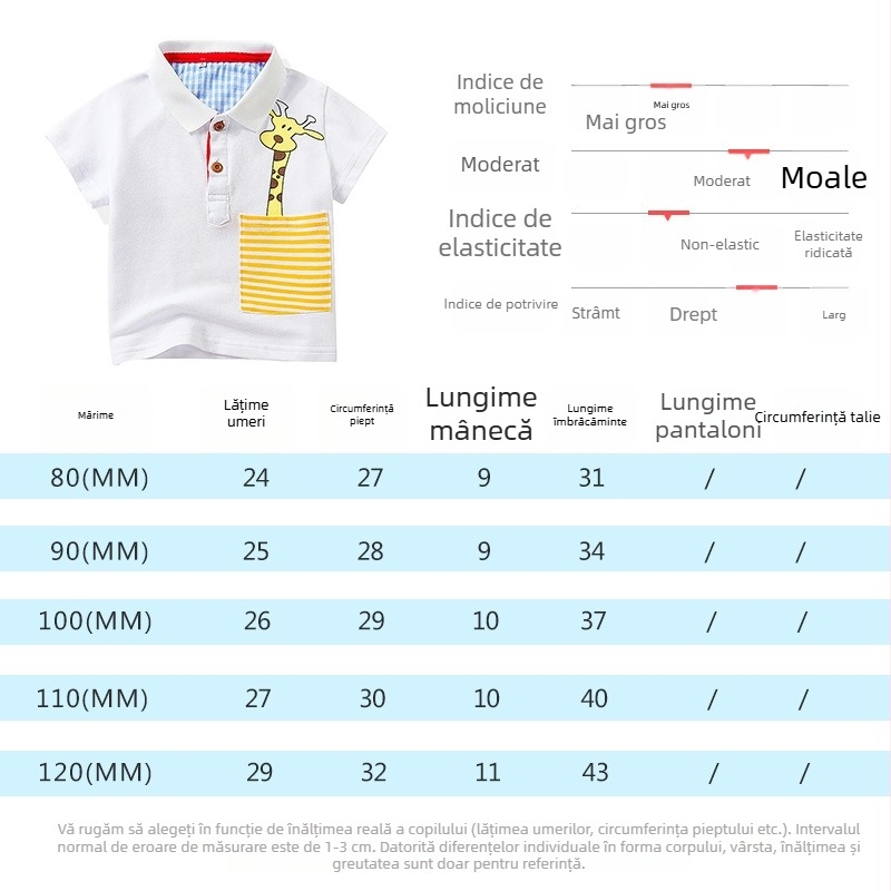 Tricou polo de vară pentru băieți, din bumbac, cu mânecă scurtă