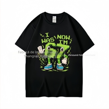 Tricou pentru copii din bumbac, mânecă scurtă, vară 2026, unisex, guler rotund, atingere moale, imprimeu cu litere