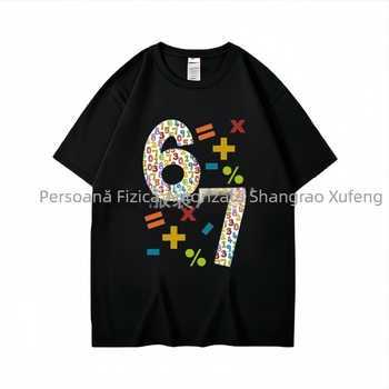Tricou pentru copii din bumbac, mânecă scurtă, vară 2026, unisex, guler rotund, atingere moale, imprimeu cu litere