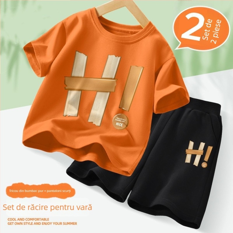 Set de vară pentru băieți, două piese, respirabil, outfit sport pentru copii, nou în 2025