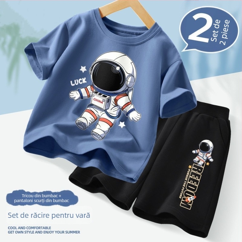 Set de vară pentru băieți, două piese, respirabil, outfit sport pentru copii, nou în 2025